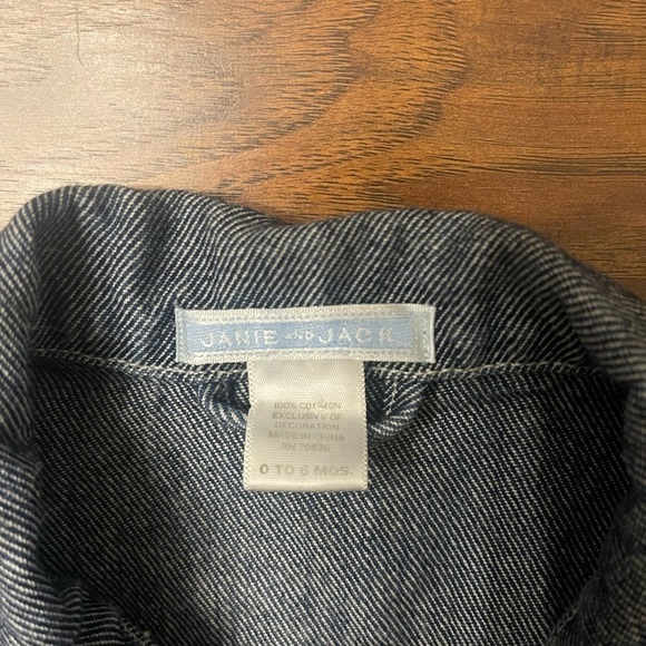 Janie and Jack Jean Jacket Size 0-6M - Picture 2 of 6